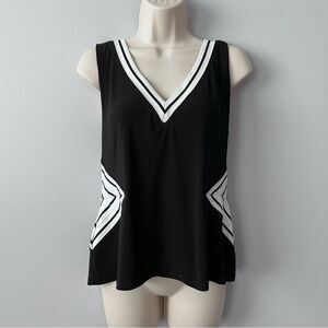 Joseph Ribkoff Black/White Geometric Sleeveless Top Size 18